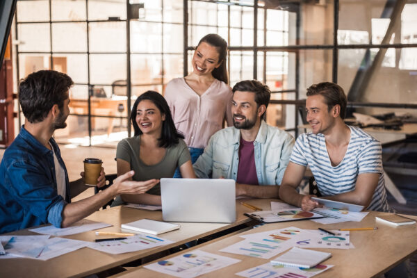 Young business team working