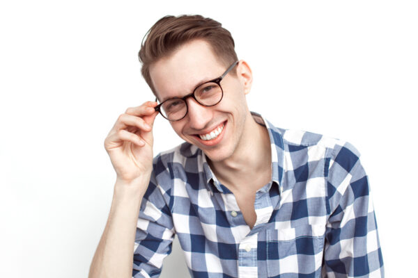 Young smiling in glasses